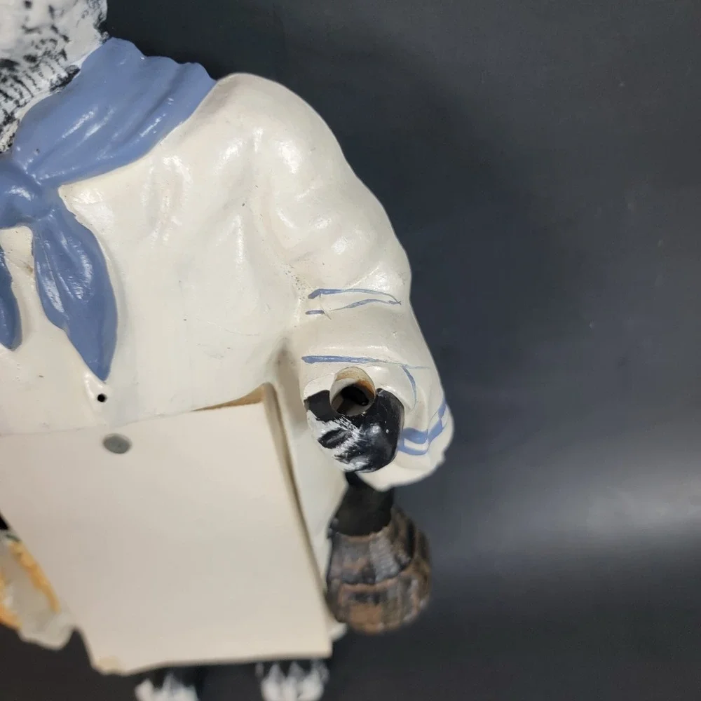 Wrought Iron Cat Chef Notepad Pencil Holder Plaque Wall Hanging